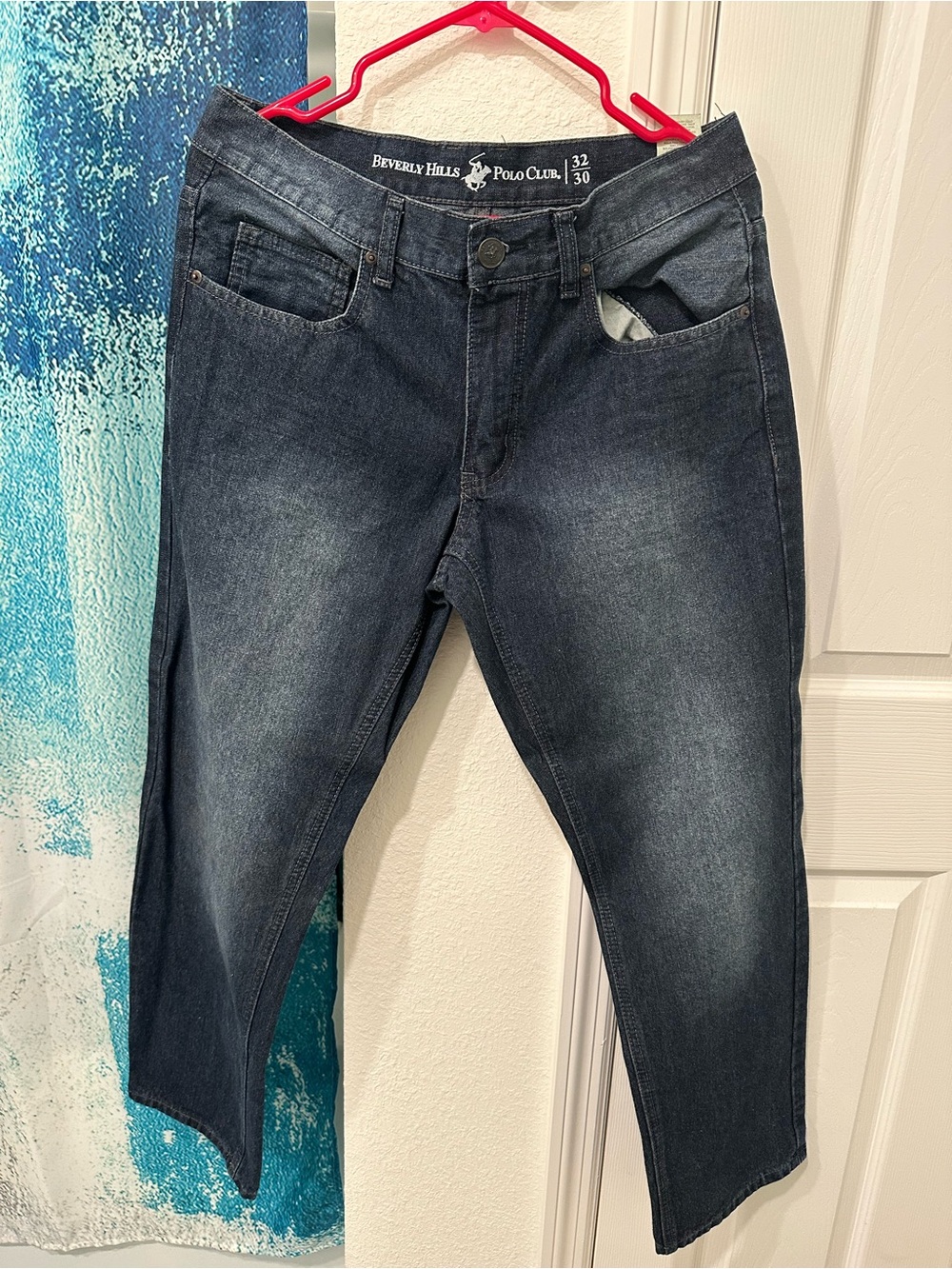 #33 Beverly Hills Polo Club Men's Faded Indigo Slim Straight Jeans
